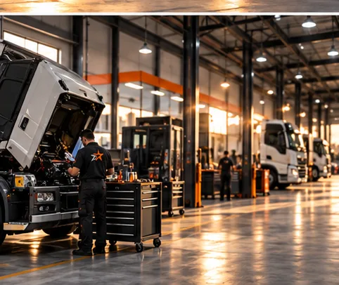 Box de manutenção para caminhões